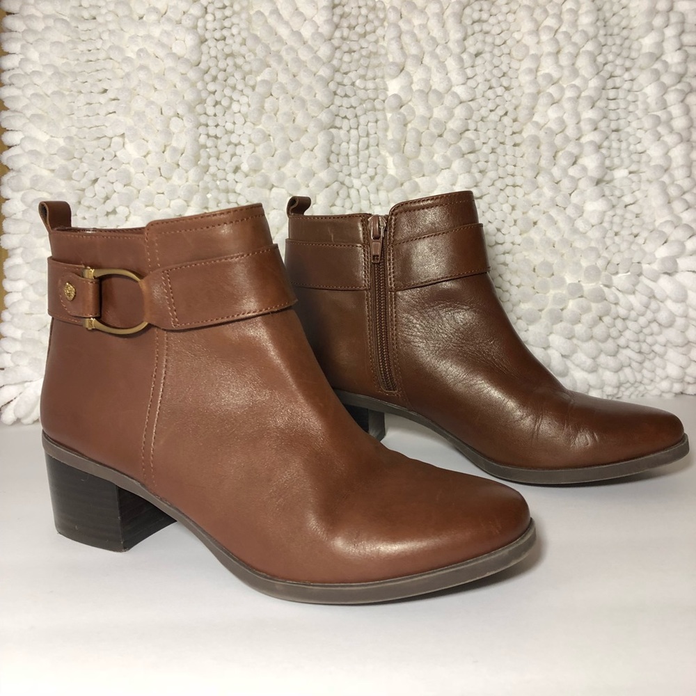 Anne Klein iFlex Jeannie leather booties size 7